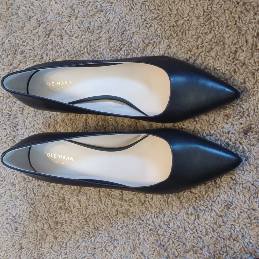 Cole Haan High Heels Black size 91/2 B Heel size 3 inches .